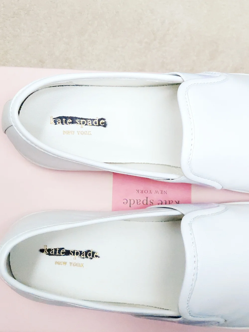 Kate Spade NY White & Lavender Loafer Sneakers Womens Size 9.5 NWT Preppy Office